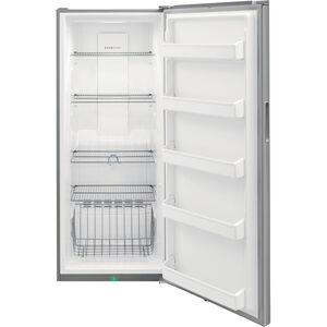 Frigidaire 28 in. 15.5 cu. ft. Upright Freezer With Adjustable Shelves & Knob Control - Brushed Steel, , hires