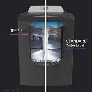 GE Profile 28 in. 5.0 cu. ft. Smart Top Load Washer with Sanitize with Oxi - White, White, hires