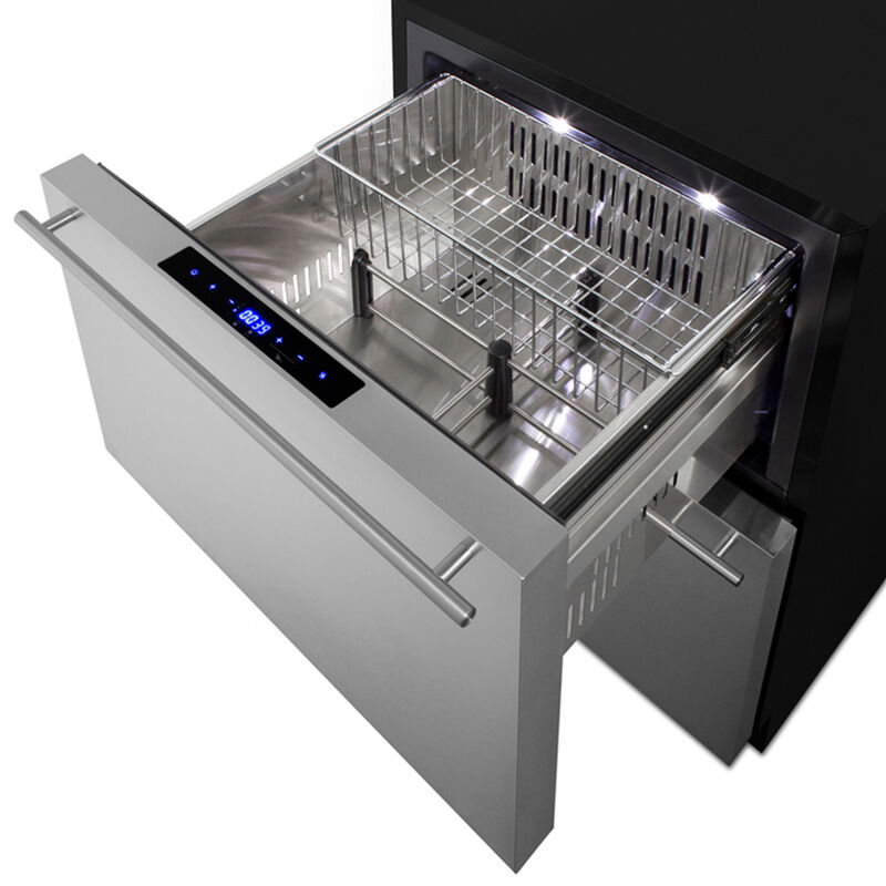 Summit 24 in. 3.3 cu. ft. Outdoor Double Refrigerator & Freezer Drawer - Stainless Steel/Panel Ready, , hires