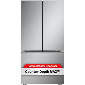 LG 36 in. 26.5 cu. ft. Smart Counter Depth French Door Refrigerator with Internal Water Dispenser - PrintProof Stainless Steel, , hires