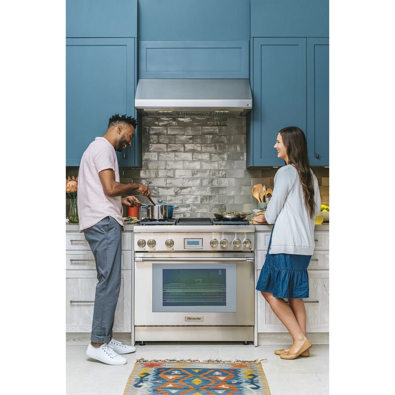 Thermador Masterpiece Series 36 in. Smart Convertible Canopy Pro Style Style Range Hood with 600 CFM, 4 Fan Speeds & 2 LED Lights - Stainless Steel, , hires