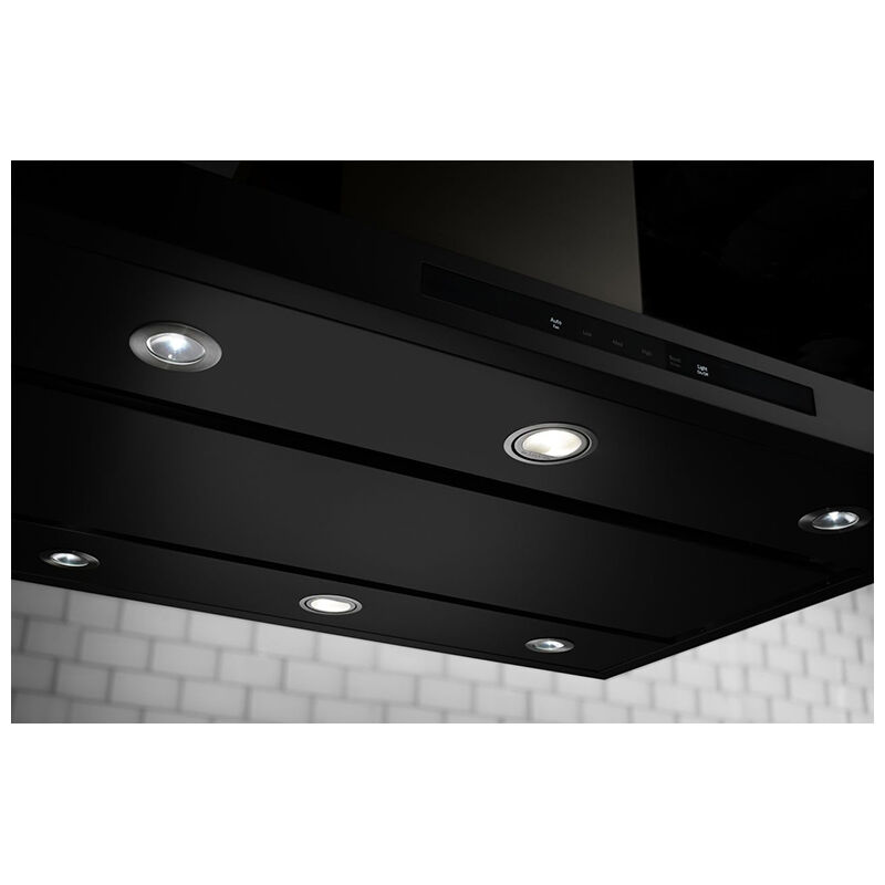 KitchenAid 36 in. Canopy Pro Style Range Hood with 3 Speed Settings, 585 CFM, Convertible Venting & 4 LED Lights - Black Stainless Steel, Black Stainless Steel, hires