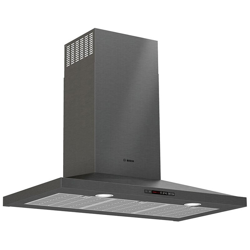 Bosch 800 Series 36 in. Convertible Chimney Style Range Hood with 600 CFM, 4 Fan Speeds & 2 Halogen Lights - Black Stainless Steel, , hires