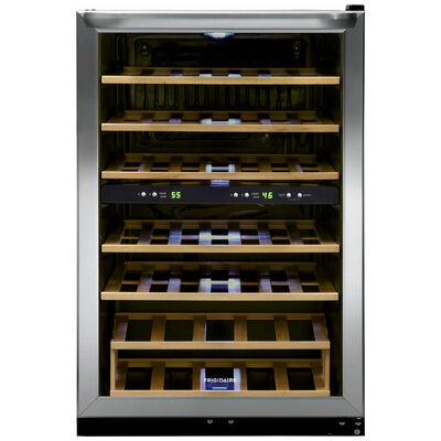 Frigidaire 22 in. 4.4 cu. ft. Freestanding Wine Cooler with Dual Zone & 45 Bottle Capacity - Stainless Steel | FRWW4543AS