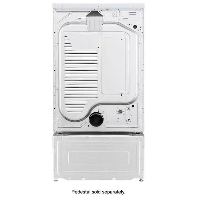 LG 27 in. 7.4 cu. ft. Smart Stackable Round-Door Gas Dryer with Tempered Glass, Built-In Intelligence, Sensor Dry, Turbo Steam, Sanitize & Steam Cycle - White, White, hires