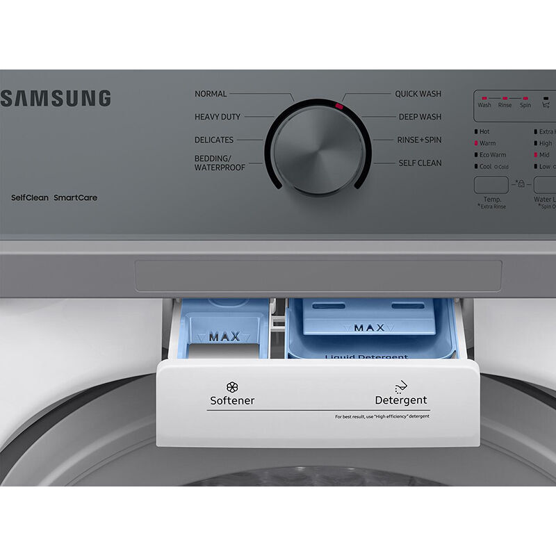 Makkelijk te begrijpen Bejaarden Toevoeging Samsung 27" 4.4 Cu. Ft. Top Loading Washer with 8 Wash Programs, 4 Wash  Options, Steam Wash & Self Clean - White | P.C. Richard & Son