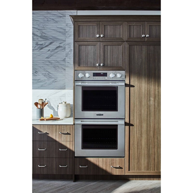 Signature Kitchen Suite 30 in. 9.4 cu. ft. Smart Front Control Electric Double Wall Oven with True European Convection - Stainless Steel, , hires