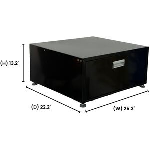 Equator Universal Laundry Pedestal for 24" Washer, Dryer & Combo with Storage Drawer - Black, , hires