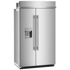 KitchenAid 48 in. 29.4 cu. ft. Built-In Counter Depth Side-by-Side Refrigerator with Ice & Water Dispenser - Stainless Steel with PrintShield Finish, , hires