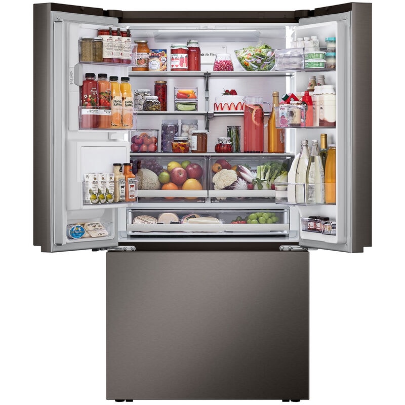 LG 36 in. 25.5 cu. ft. Smart Counter Depth French Door Refrigerator with Ice & Water Dispenser - PrintProof Black Stainless Steel, PrintProof Black Stainless Steel, hires