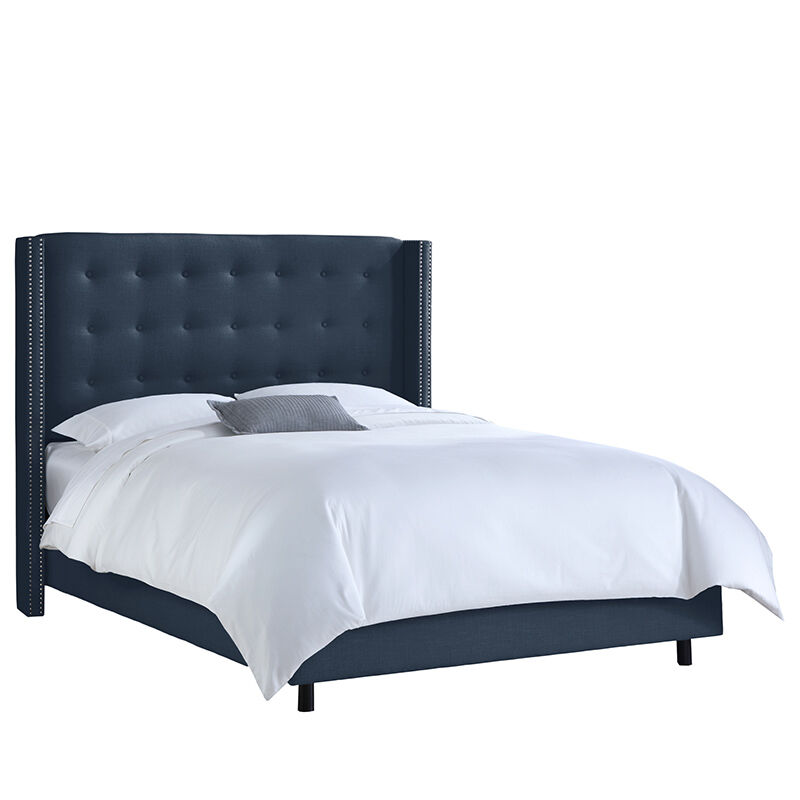 Skyline Queen Nail On Tufted, Navy Tufted Queen Headboard