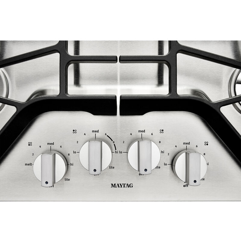 Maytag 30 in. 4-Burner Natural Gas Cooktop with Simmer Burner & Power Burner - Stainless Steel, , hires