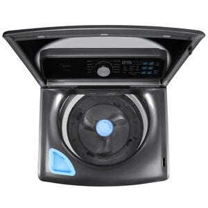 Midea 27 in. 4.4 cu. ft. Smart Top Load Washer with Power Wave 360 Agitator - Metallic Gray, Metallic Gray, hires