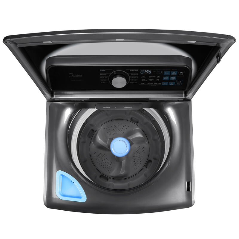 Midea 27 in. 4.4 cu. ft. Smart Top Load Washer with Power Wave 360 Agitator - Metallic Gray, Metallic Gray, hires
