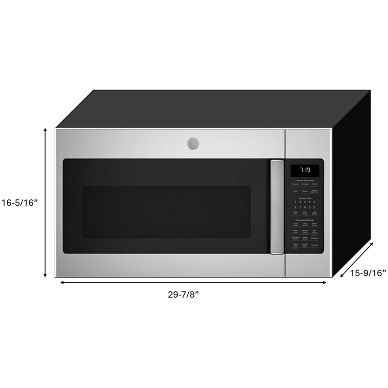GE 30 in. 1.9 cu. ft. 1000W Over-the-Range Microwave with 400 CFM & Sensor Cooking - Stainless Steel, , hires