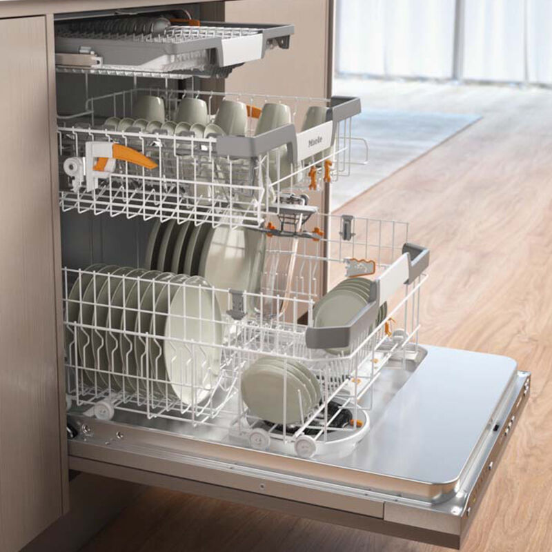 Miele 24 in. Top Control Smart Dishwasher with 42 dBa Sound Level & 3rd-Rack - Custom Panel Ready, , hires