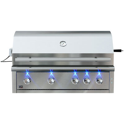 XO 42 in. 4-Burner Built-In/Freestanding Liquid Propane Gas Grill with Rotisserie & Sear Burner - Stainless Steel | XOGRILL42L
