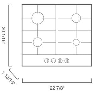 Blomberg 24 in. 4-Burner Natural Gas Cooktop with Simmer Burner & Power Burner - Stainless Steel, , hires