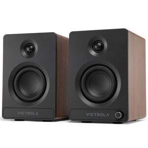 Victrola Tempo Bluetooth Bookshelf Speakers - Walnut, , hires