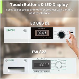 Equator Compact 24 in. 1.57 cu. ft. Electric Front Load Laundry Center with Sensor Dry, Pet & Sanitize Cycle - White, , hires