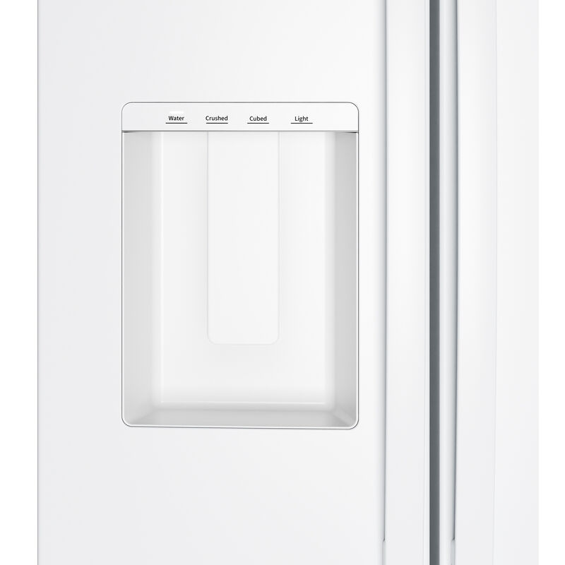 GE 36 in. 27.9 cu. ft. Side-by-Side Refrigerator with Ice & Water Dispenser - White, White, hires