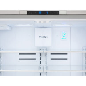 Viking 3 Series 36 in. 19.9 cu. ft. Counter Depth French Door Refrigerator with Internal Water Dispenser - Stainless Steel, , hires