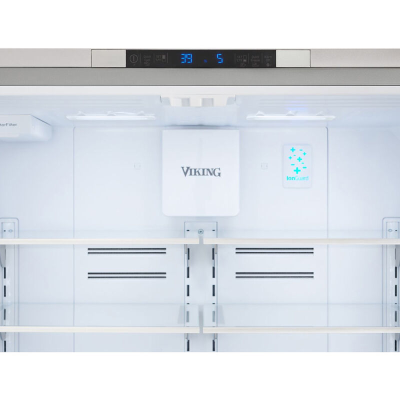 Viking 3 Series 36 in. 19.9 cu. ft. Counter Depth French Door Refrigerator with Internal Water Dispenser - Stainless Steel, , hires