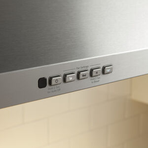 GE 30 in. Chimney Style Range Hood with 4 Speed Settings, 350 CFM & 2 Halogen Light - Stainless Steel, , hires