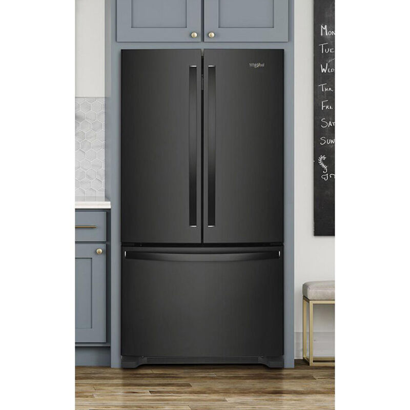 Whirlpool 36 in. 25.2 cu. ft. French Door Refrigerator with Internal Water Dispenser- Black, Black, hires