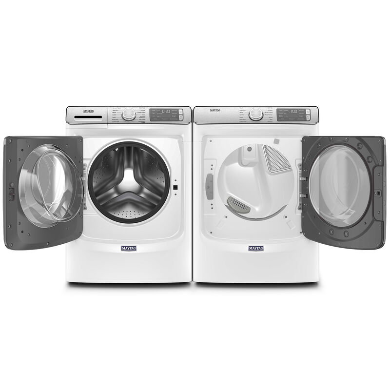 Maytag 27 in. 5.0 cu. ft. Smart Stackable Front Load Washer with Extra Power, 24-Hr Fresh Hold Option, Sanitize & Steam Wash Cycle - White, White, hires