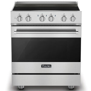 Viking 3 Series 30 in. 4.7 cu. ft. Convection Oven Freestanding Electric Range with 4 Induction Zones - Stainless Steel, Stainless Steel, hires