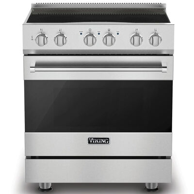 Viking 3 Series 30 in. 4.7 cu. ft. Convection Oven Freestanding Electric Range with 4 Induction Zones - Stainless Steel | RVIR3304BSS