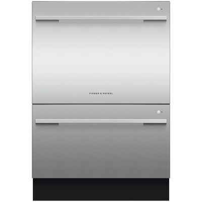 Fisher & Paykel Series 9 24 in. Smart Double Drawer with Top Control & 42 dBa Sound Level - Stainless Steel | DD24DDFTX9N
