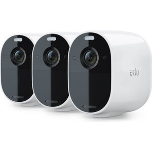 Arlo - Essential Spotlight Camera - Indoor/Outdoor 1080p HD Wire-Free Security with Color Night Vision (3-pack) - White