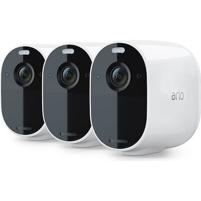 Arlo - Essential Spotlight Camera - Indoor/Outdoor 1080p HD Wire-Free Security with Color Night Vision (3-pack) - White | VMC2330-3PK