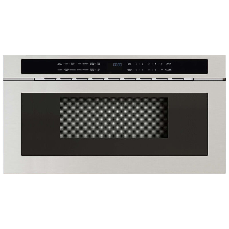 Zephyr 30 in. 1.2 cu. ft. 1000W Low Profile Drawer Microwave with Sensor Cooking - Stainless Steel, , hires