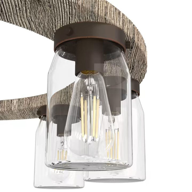 Hunter Devon Park 31 in. 9-Light Chandelier with Clear Glass - Onyx Bengal, , hires