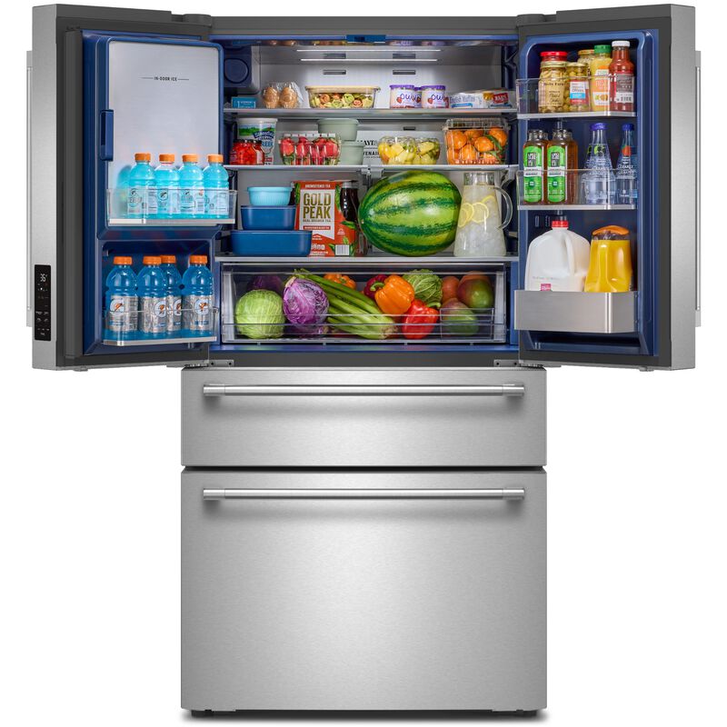 Maytag 36 in. 28.9 cu. ft. 4-Door French Door Refrigerator with Ice & Water Dispenser - Fingerprint Resistant Stainless Steel, , hires