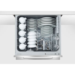 Fisher & Paykel Series 9 24 in. Smart Double Drawer with Top Control & 42 dBa Sound Level - Stainless Steel, , hires