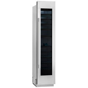 Signature Kitchen Suite Instaview 18 in. Built-in Smart Wine Cooler with Metal & Wood Racks, Dual Temperature Zones & 71 Bottle Capacity - Custom Panel Ready, , hires