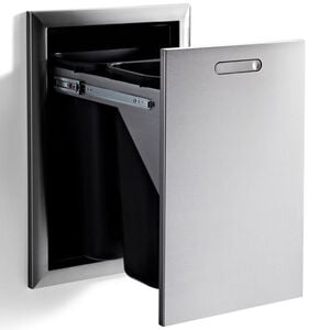 Lynx 17 in. Ventana Outdoor Roll-Out Trash and Recycling Center - Stainless Steel, , hires