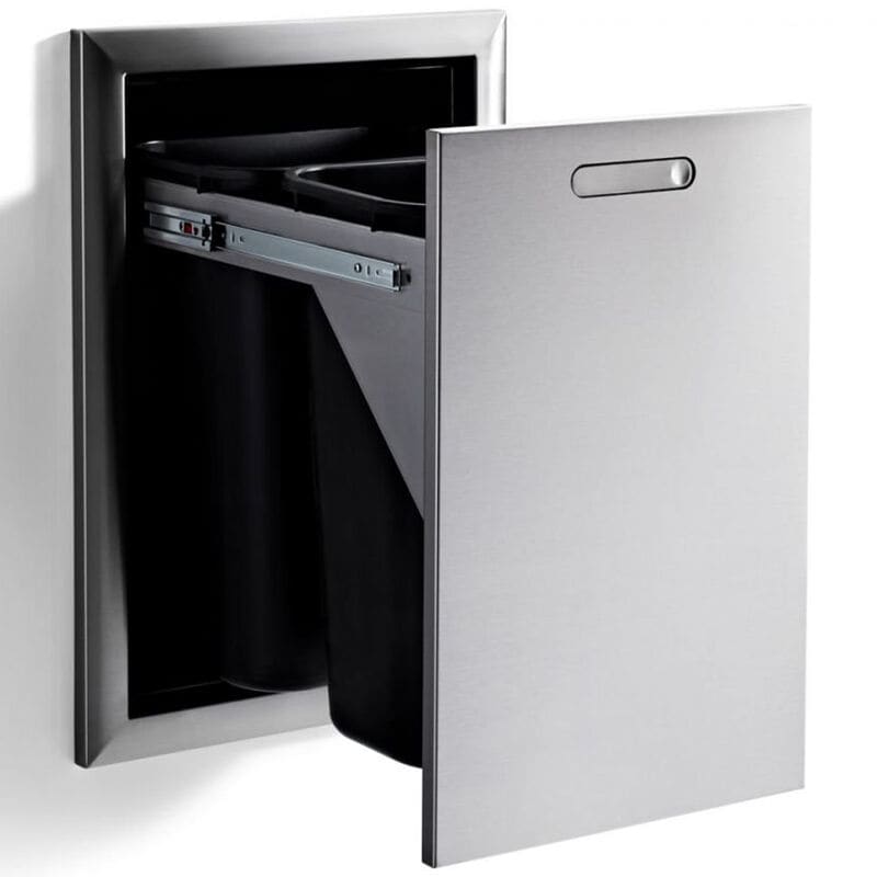 Lynx 17 in. Ventana Outdoor Roll-Out Trash and Recycling Center - Stainless Steel, , hires