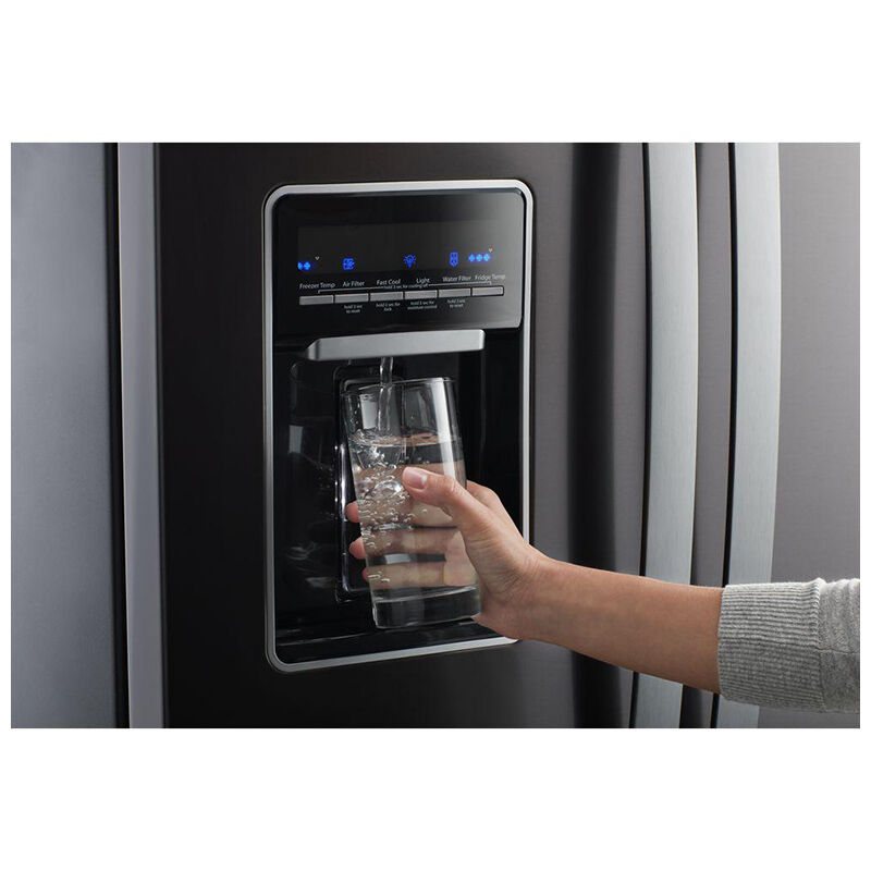 Whirlpool 30 in. 19.7 cu. ft. French Door Refrigerator with Water Dispenser - Black Stainless, Black Stainless, hires