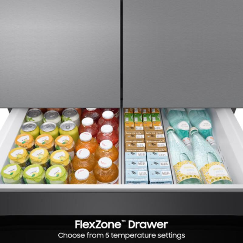 Samsung Bespoke 36 in. 28.9 cu. ft. Smart 4-Door French Door Refrigerator with Internal Water Autofill Pitcher & Beverage Center - Fingerprint Resistant Stainless Steel, , hires