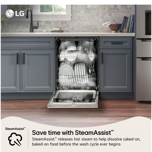 LG 24 in. Top Control Flush-Mount Smart Dishwasher with 46 dBA Sound Level, 3rd-Rack & Dynamic Heat Dry with AutoVent Dry - Black Stainless Steel, , hires