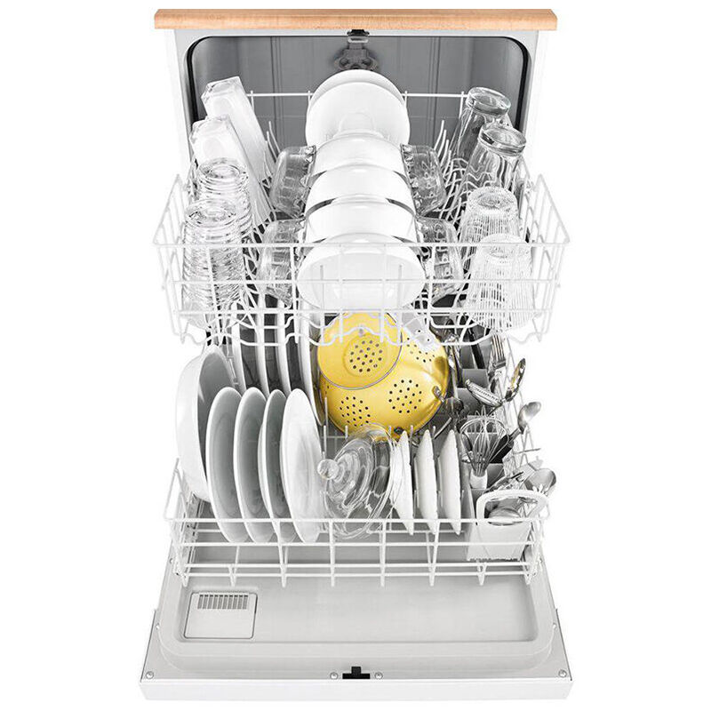 Whirlpool 24 in. Front Control Portable Dishwasher with 64 dBa Sound Level & Pocket - White, White, hires