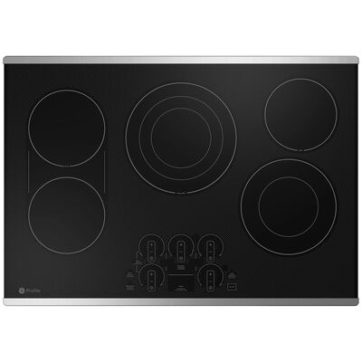 GE Profile 30 in. 5-Burner Smart Electric Cooktop with Power Burner - Stainless Steel | PEP9030STSS
