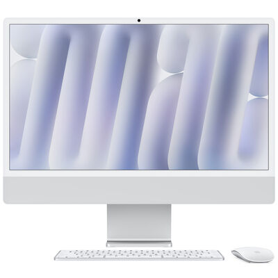 Apple iMac with 24-inch 4.5K Retina Display, M4 8-Core Chip, 16GB RAM, 256GB Storage, 8-Core GPU, 2 USB Ports, Silver | MWUC3LL-A