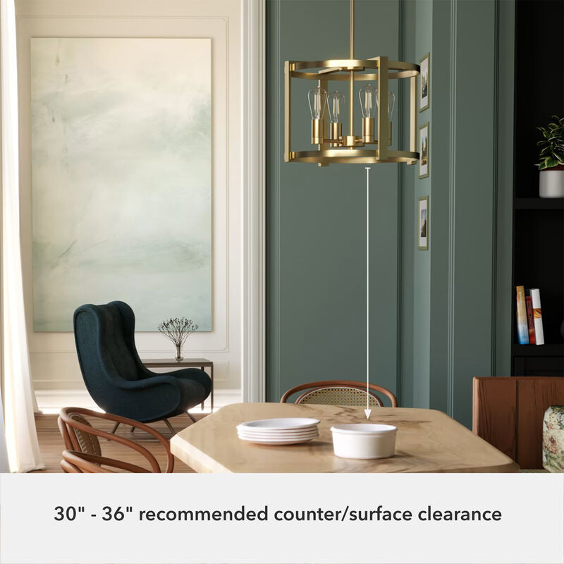 Hunter Astwood 18 in. 4-Light Chandelier - Alturas Gold, , hires