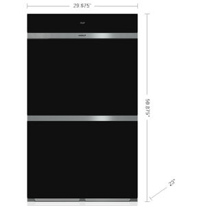 Wolf M Series 30 in. 10.2 cu. ft. Smart Top Control Electric Double Wall Oven with Standard Convection - Black, , hires